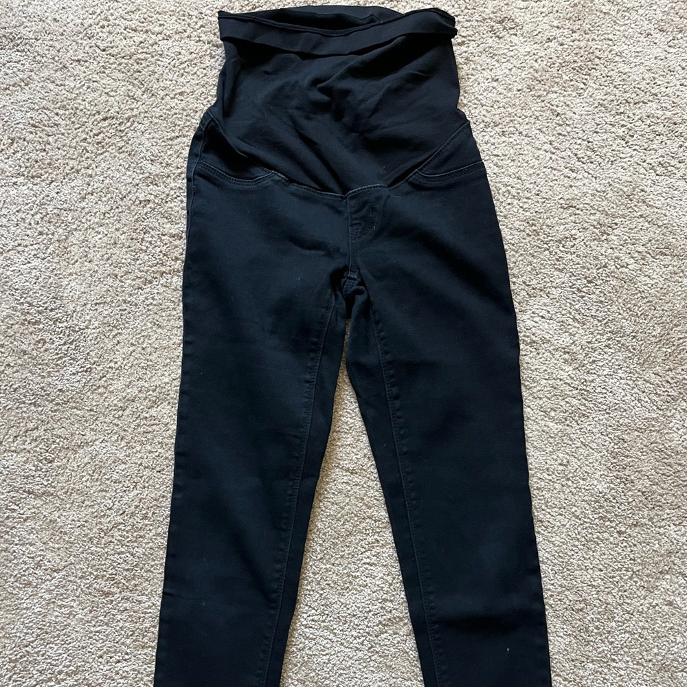 1822 Denim Black Maternity Skinny Jeans